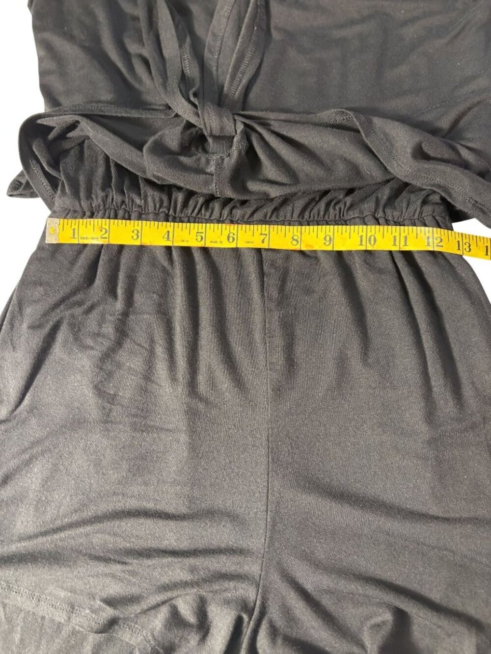 Allison Joy Evereve Black Sleeveless Tie-Front Romper With Pockets Keyhole Back - Picture 9 of 13